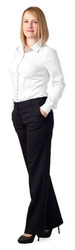 Блузка женская «Слим-Фит» белая, длинный рукав